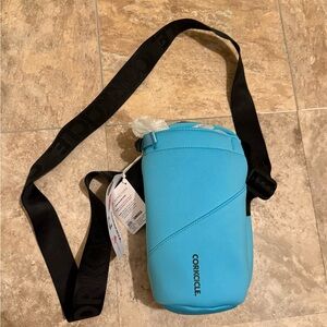 Corkcicle Bottle Holder - Black and Blue Sling Bag